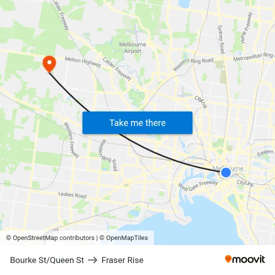 Bourke St/Queen St to Fraser Rise map