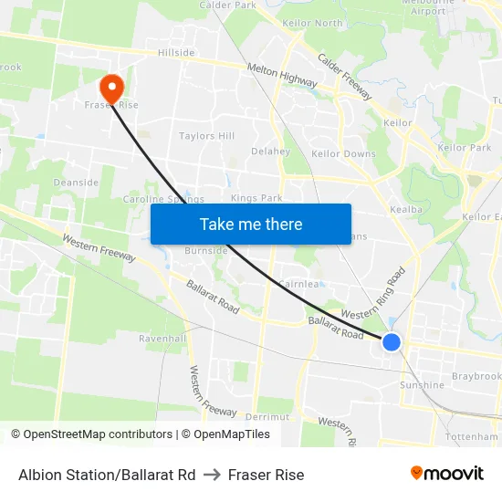 Albion Station/Ballarat Rd to Fraser Rise map