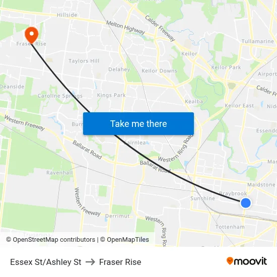 Essex St/Ashley St to Fraser Rise map