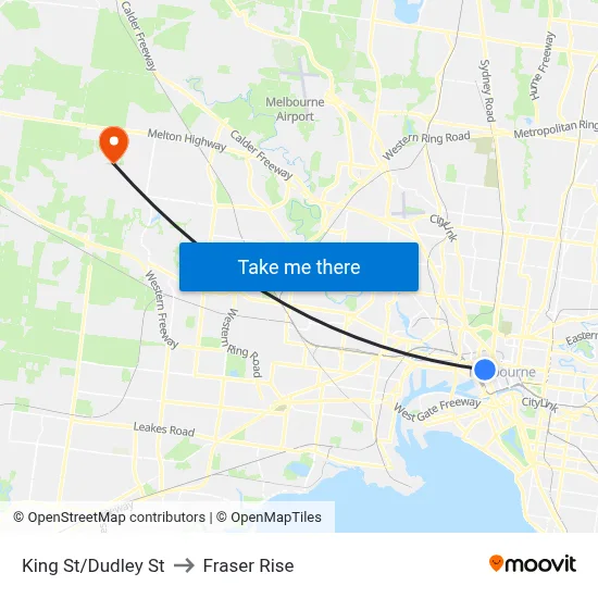 King St/Dudley St to Fraser Rise map