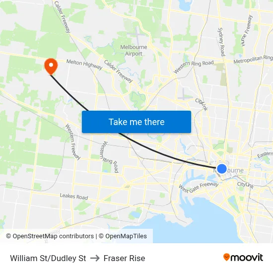 William St/Dudley St to Fraser Rise map