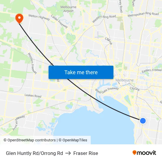 Glen Huntly Rd/Orrong Rd to Fraser Rise map