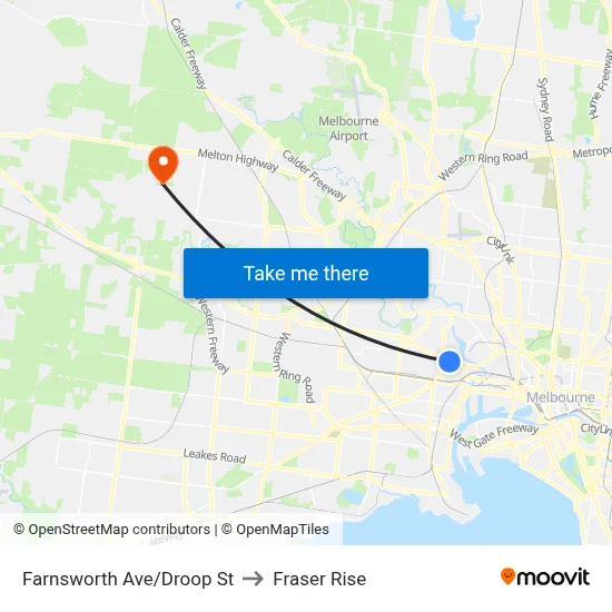 Farnsworth Ave/Droop St to Fraser Rise map