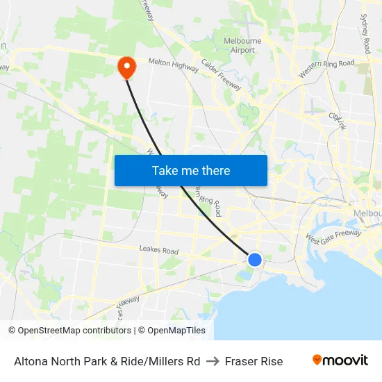 Altona North Park & Ride/Millers Rd to Fraser Rise map