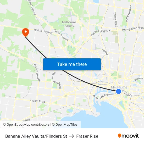Banana Alley Vaults/Flinders St to Fraser Rise map