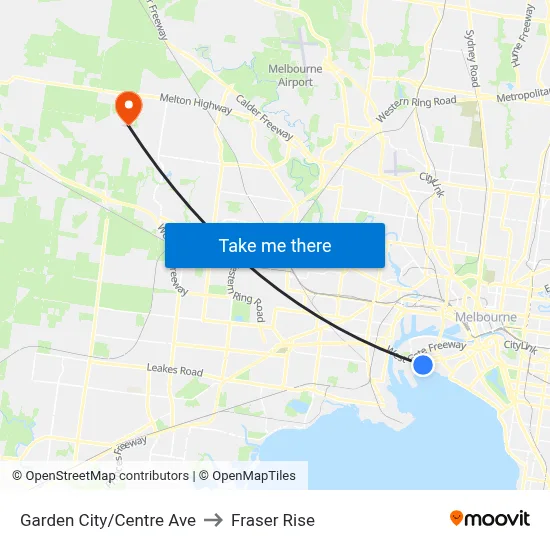 Garden City/Centre Ave to Fraser Rise map