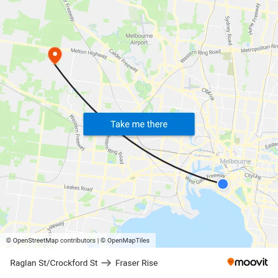 Raglan St/Crockford St to Fraser Rise map