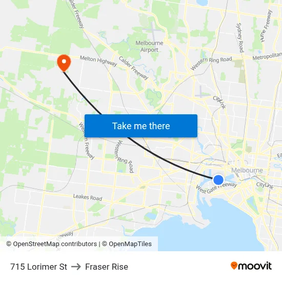 715 Lorimer St to Fraser Rise map