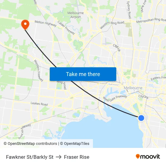 Fawkner St/Barkly St to Fraser Rise map