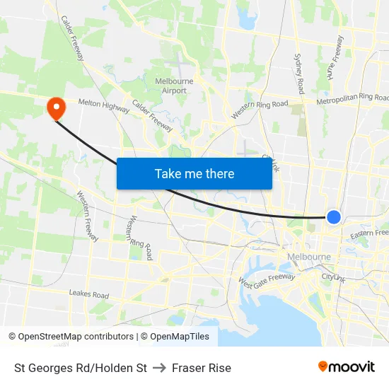 St Georges Rd/Holden St to Fraser Rise map
