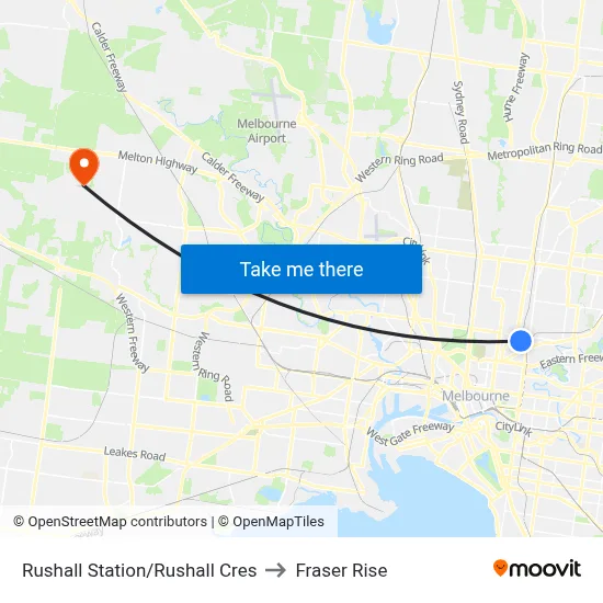Rushall Station/Rushall Cres to Fraser Rise map
