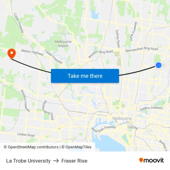 La Trobe University to Fraser Rise map
