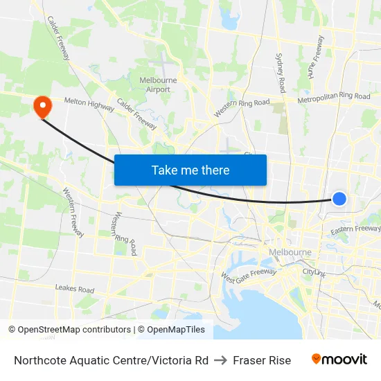 Northcote Aquatic Centre/Victoria Rd to Fraser Rise map