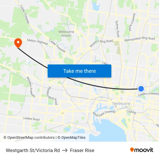 Westgarth St/Victoria Rd to Fraser Rise map