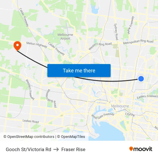 Gooch St/Victoria Rd to Fraser Rise map