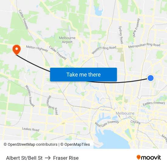Albert St/Bell St to Fraser Rise map