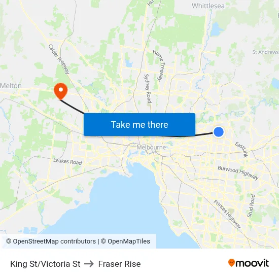 King St/Victoria St to Fraser Rise map