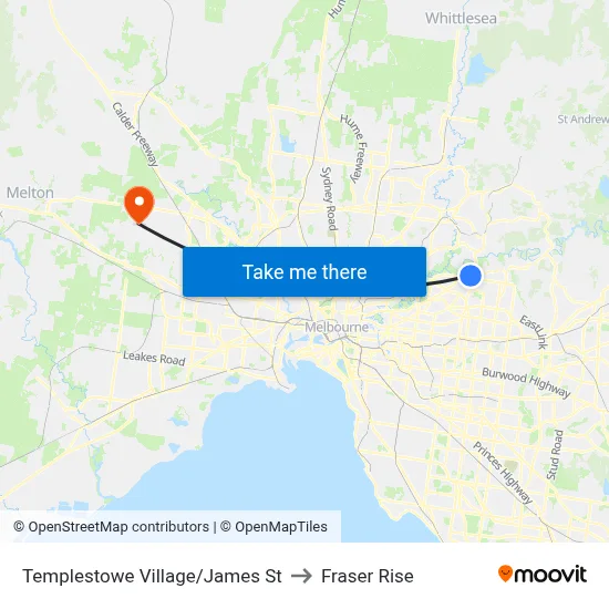 Templestowe Village/James St to Fraser Rise map