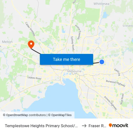 Templestowe Heights Primary School/High St to Fraser Rise map