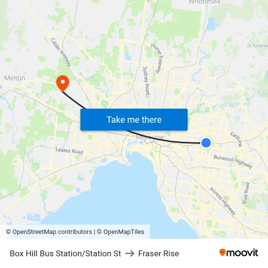 Box Hill Bus Station/Station St to Fraser Rise map