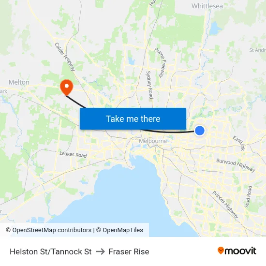 Helston St/Tannock St to Fraser Rise map