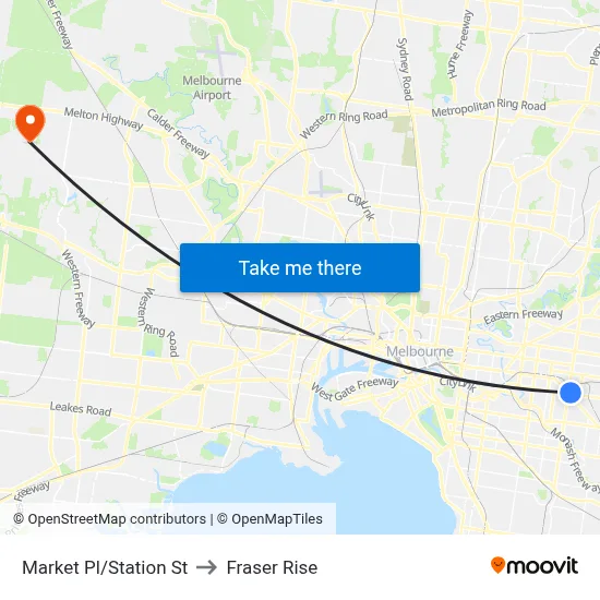 Market Pl/Station St to Fraser Rise map
