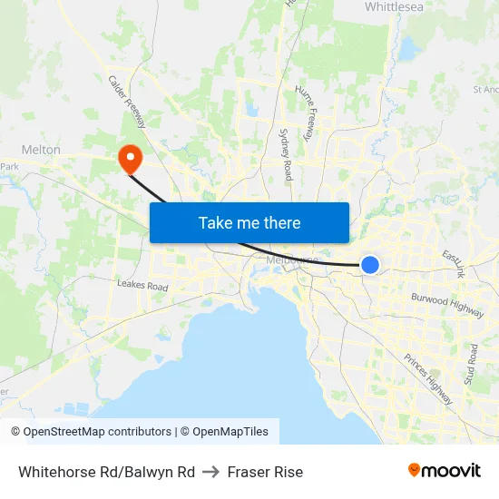 Whitehorse Rd/Balwyn Rd to Fraser Rise map