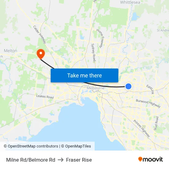 Milne Rd/Belmore Rd to Fraser Rise map