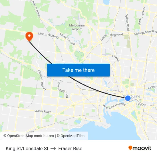 King St/Lonsdale St to Fraser Rise map