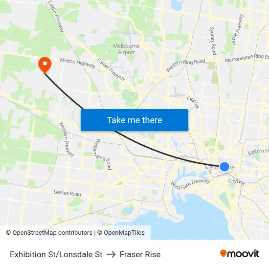 Exhibition St/Lonsdale St to Fraser Rise map