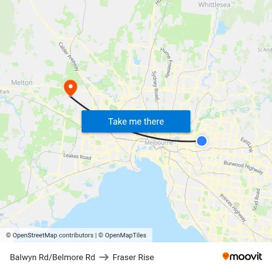 Balwyn Rd/Belmore Rd to Fraser Rise map