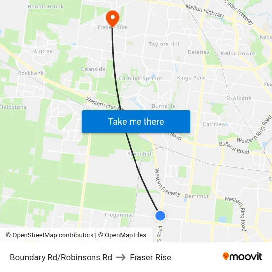 Boundary Rd/Robinsons Rd to Fraser Rise map
