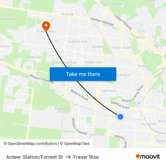 Ardeer Station/Forrest St to Fraser Rise map