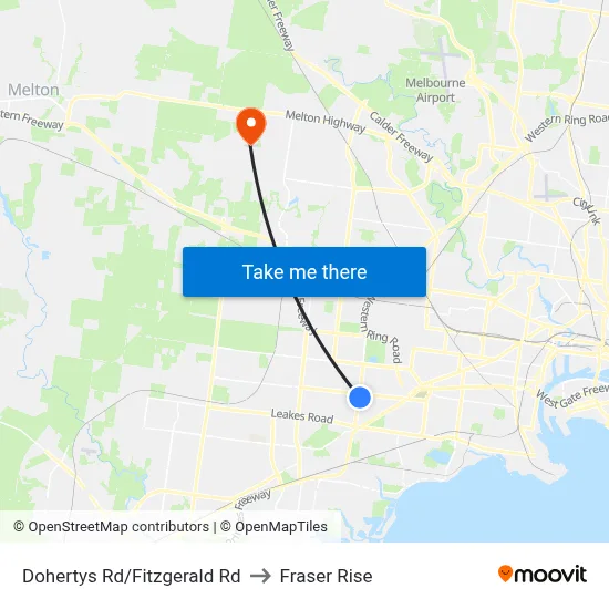 Dohertys Rd/Fitzgerald Rd to Fraser Rise map