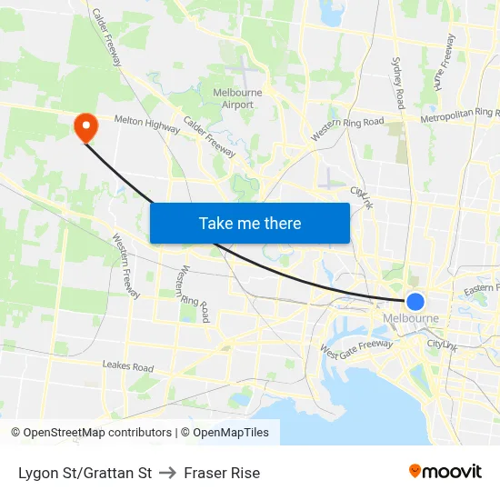 Lygon St/Grattan St to Fraser Rise map