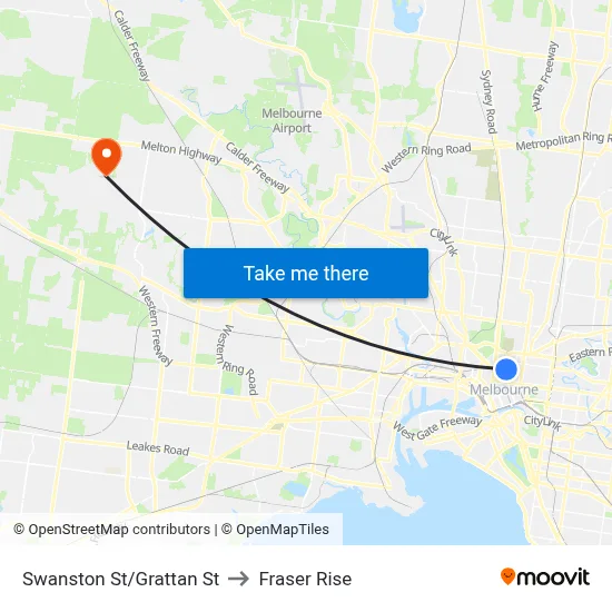 Swanston St/Grattan St to Fraser Rise map