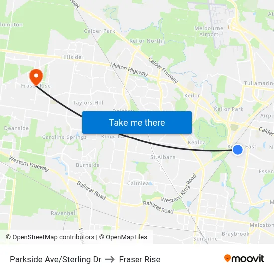 Parkside Ave/Sterling Dr to Fraser Rise map