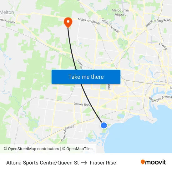 Altona Sports Centre/Queen St to Fraser Rise map