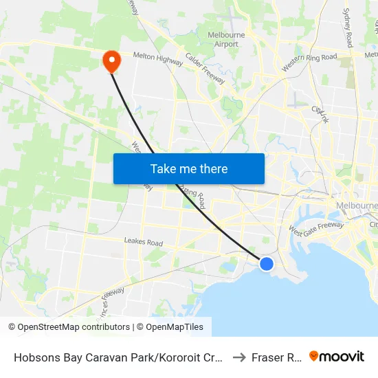 Hobsons Bay Caravan Park/Kororoit Creek Rd to Fraser Rise map