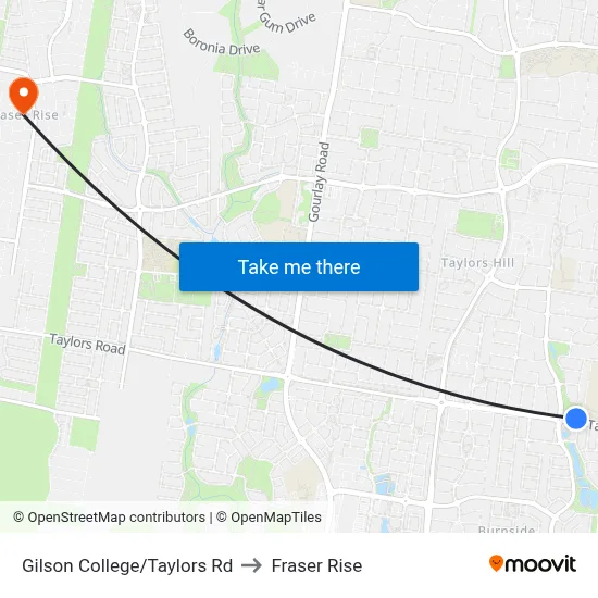 Gilson College/Taylors Rd to Fraser Rise map
