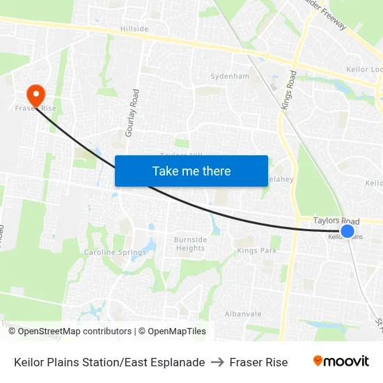 Keilor Plains Station/East Esplanade to Fraser Rise map
