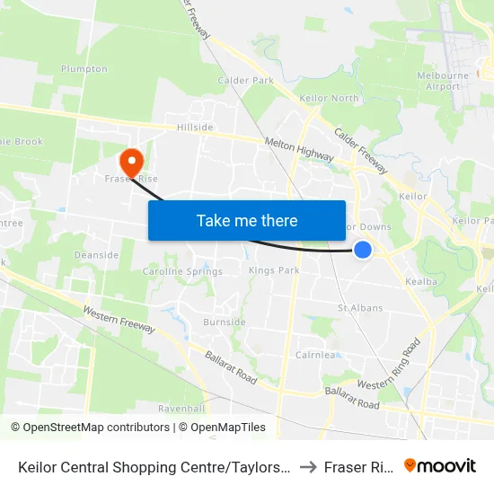 Keilor Central Shopping Centre/Taylors Rd to Fraser Rise map