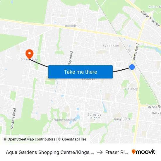 Aqua Gardens Shopping Centre/Kings Rd to Fraser Rise map