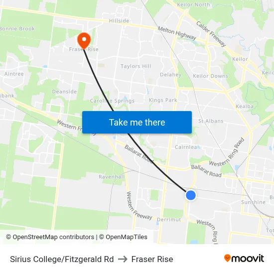 Sirius College/Fitzgerald Rd to Fraser Rise map
