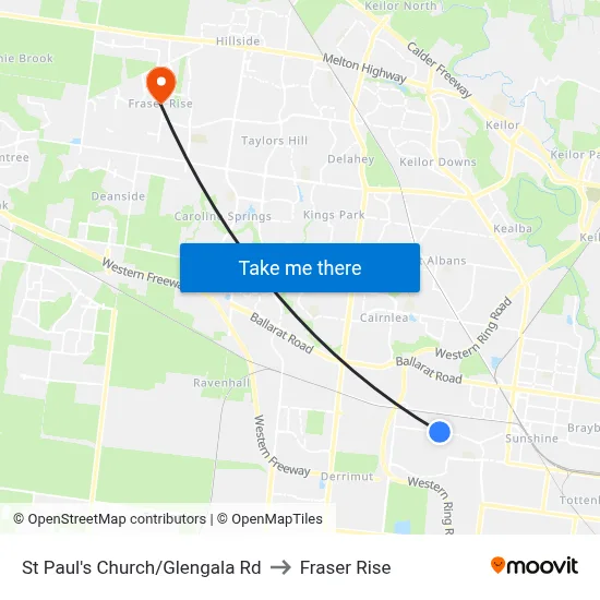St Paul's Church/Glengala Rd to Fraser Rise map