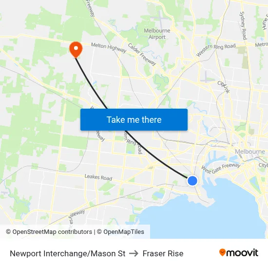 Newport Interchange/Mason St to Fraser Rise map