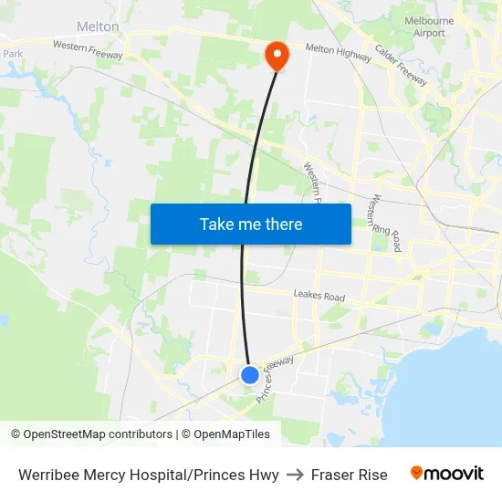 Werribee Mercy Hospital/Princes Hwy to Fraser Rise map
