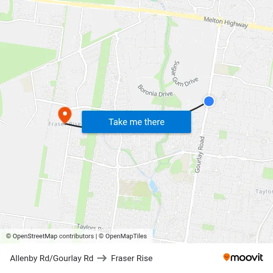 Allenby Rd/Gourlay Rd to Fraser Rise map