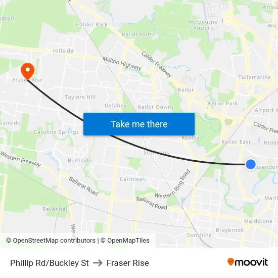 Phillip Rd/Buckley St to Fraser Rise map