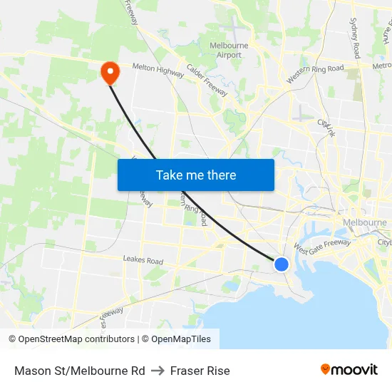 Mason St/Melbourne Rd to Fraser Rise map